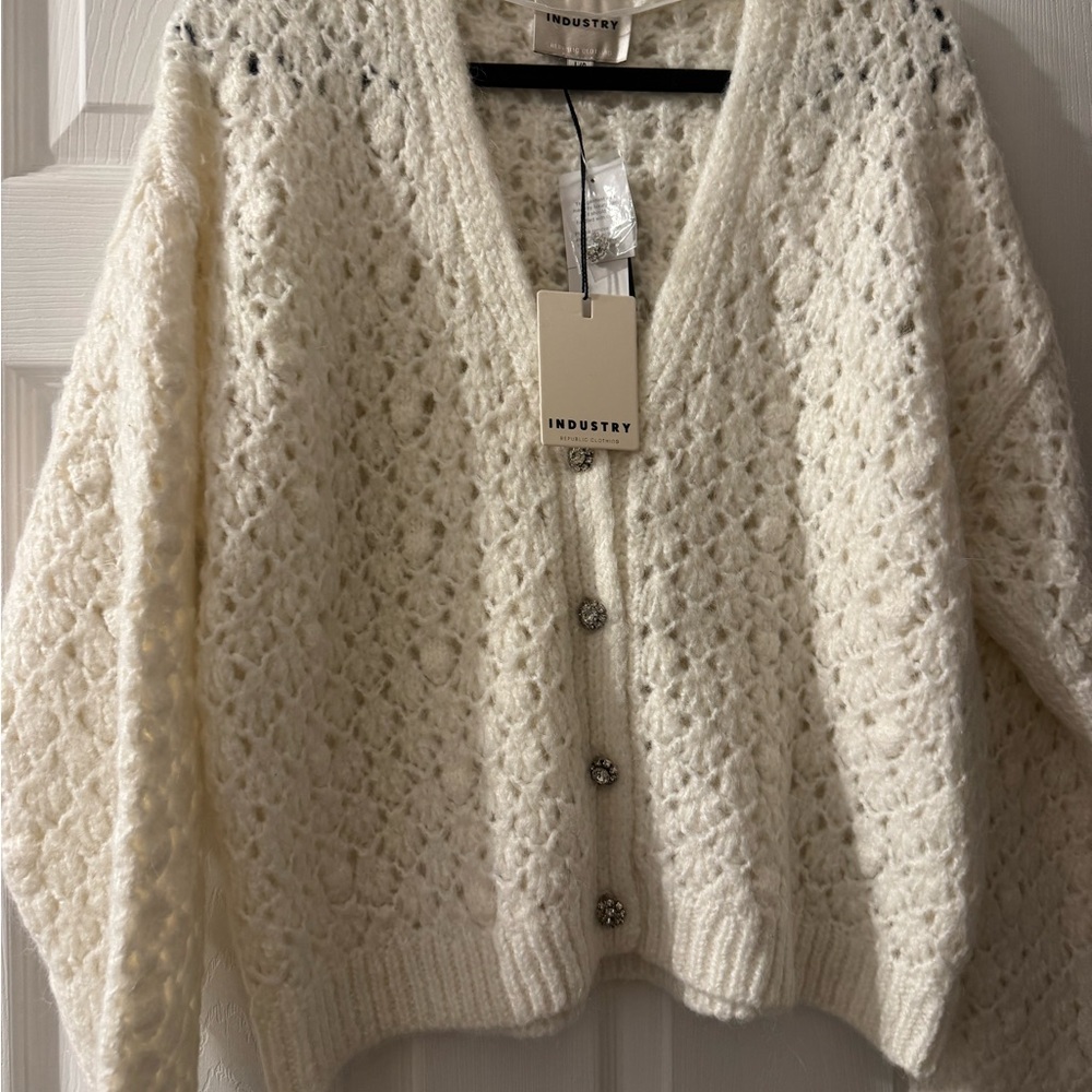 Industry Women's White Cardigan Sweater
